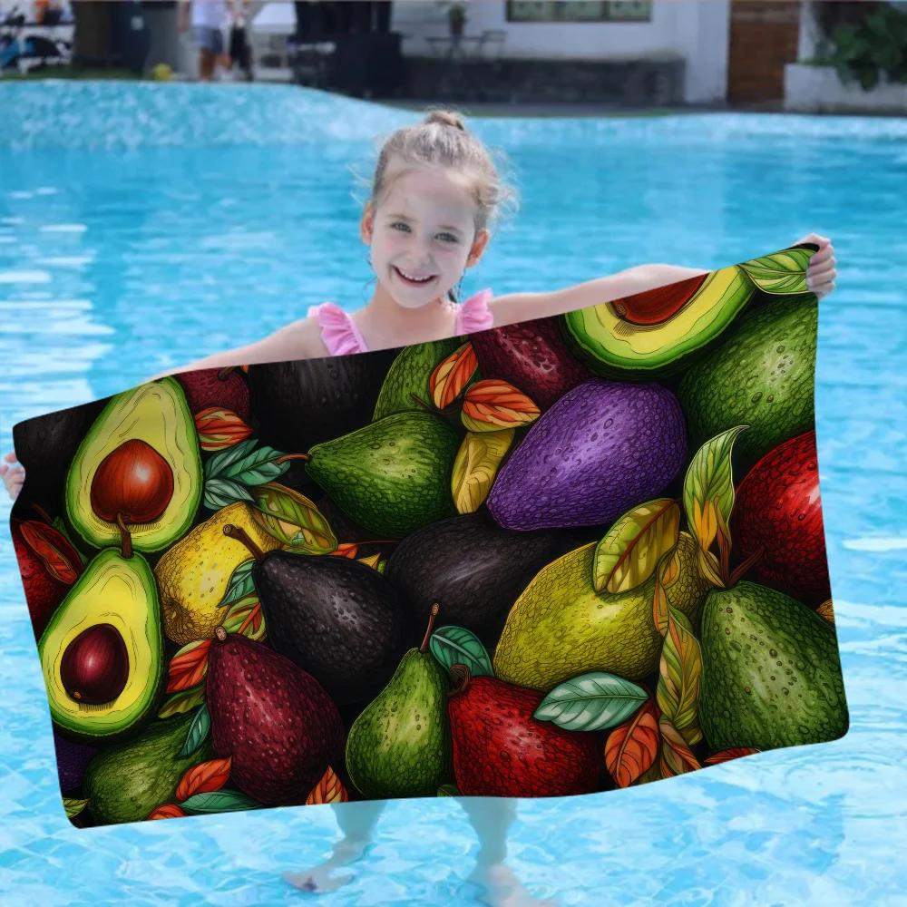 

Cairtoon Avocado Microfiber Blanket Quick Drying Beach Towels Oversized Printing Super Absorbent Pool Towel Blanket W40*H60(CM)