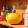 1 Lemon-Shaped Resin Lotion Bottle - Reusable Pump Dispenser, Suitable for Soap, and Detergent, Paraben-Free, Ideal for Bathroom and Kitchen Use