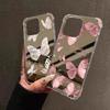 Rosa Schmetterling Spiegel Handyhülle Für iPhone 17 16 15 14 13 12 11 Pro Max XS X XR 7 8 Plus Make-up Spiegel Stoßfest Weiche Hülle