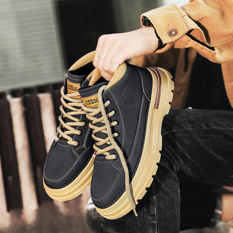 Men Shoes Breathable Tooling Shoes High Quality Outdoor Casual High-top Lace-up Men Shoe Fad Versatile Ankle Boot Zapatos Hombre