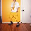 Drew House Letter Logo Series Knitted Sweatpants Unisex Yellow Moderate Cuffed Pants DR-SS20-77