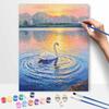 Digital oil painting kits featuring beautiful swan on lake. are ideal for professional art purposes and home wall decoration.