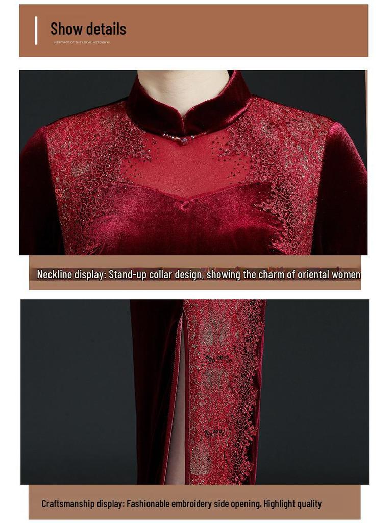 Fashionable Plus Size Clothing for Middle-Aged and Elderly Women: Stylish Cheongsam and Mother-of-the-Bride Dresses