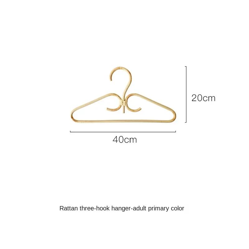 Natural Rattan Handmade Hooks Bedroom Closets Storage Organizer Hangers for Clothes Storage Supplies Rack Home Decoration