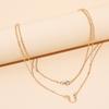 ins cold wind simple zircon multi-layer necklace collarbone chain U-shaped horseshoe choker stacked neck chain