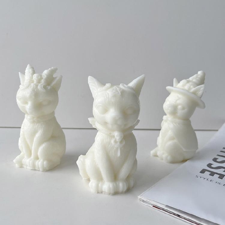 Cat Shape Candle Molds Silicone Molds Resin Casting Mold for Making Candle