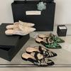 New Retro Embroidered Flat-bottomed Half-slippers Fashionable Pointed-toed Outer Wear One-word Cool Slippers Low-heeled Lazy Women's Shoes