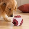 Tough Rubber Pet Toys Dog Treat Dispenser Ball, Interactive Chew Toy, Food Safe Dental Care Dispensing Puzzle Feeder, Teeth Cleaning Toy for