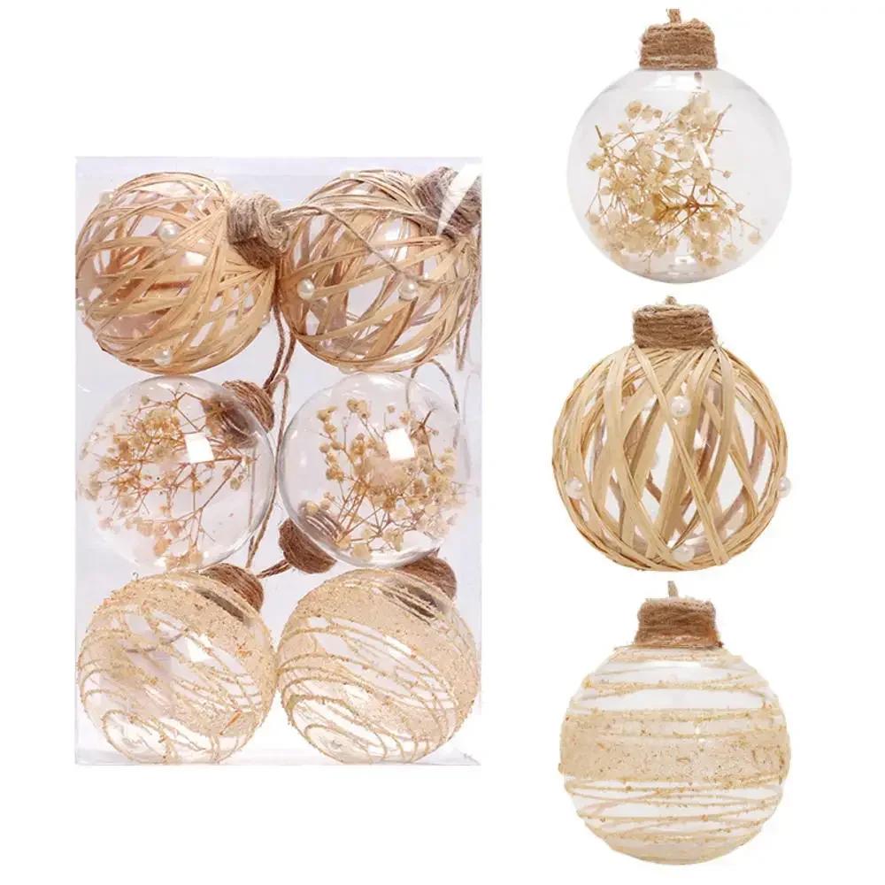 Transparent Twine Ball Christmas Decoration Shimmering Pet Christmas Tree Pandent Home Party Ornament Decor New Year 2025