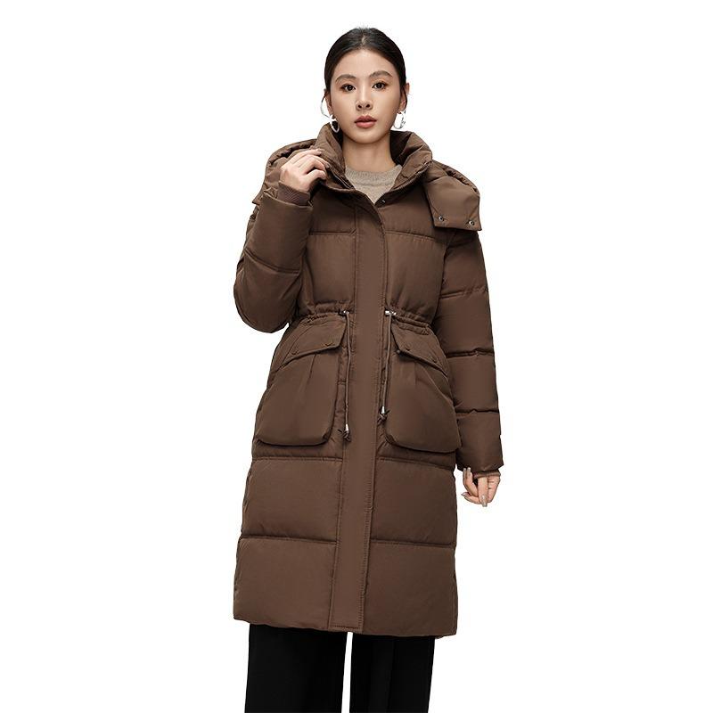 Waist Thin Down Cotton-padded Clothes Women's Medium and Long Winter Fashion Thickened Warm Cotton-padded Clothes Jacket Cotton-padded Jacket