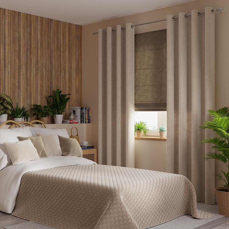 VELVI Decorative bedspread in a shade of warm, dark cream - 170x210cm