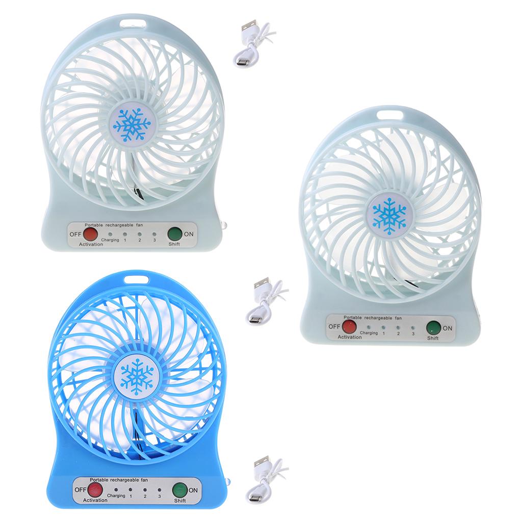 USB Battery Dual Purpose Mini Table Fan with Light Rechargeable Battery Powered Mini Desk Fan With Strong Wind