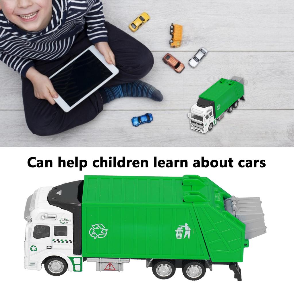 1:48 Pull Back Garbage Truck Toy Alloy Plastic Delivery Trash Truck Vehicles Toys Decoration for Boys