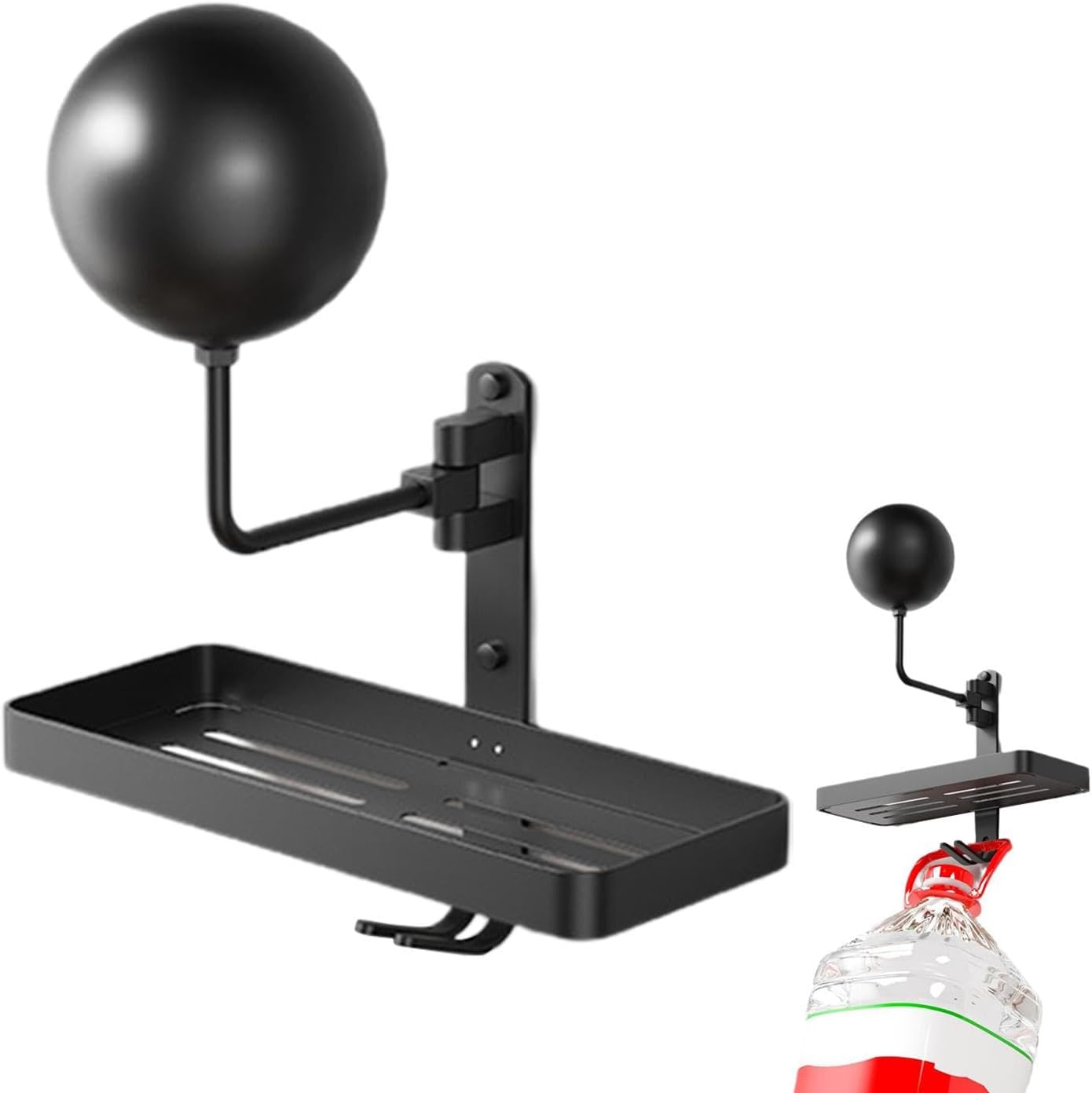 

Wall Mount Motorcycle Helmet Organizer with Shelf - 180° Rotation, Multi-Purpose for Hard Hats, Gloves, Saves Garage Space
