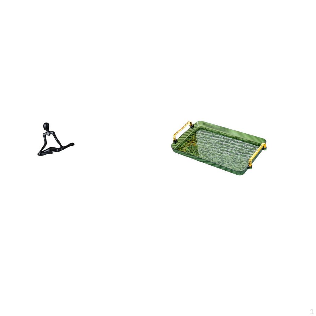 Creative Abstract Thinker Statue Figurine And Dessert Plate Coffee Table Tray with Handle for