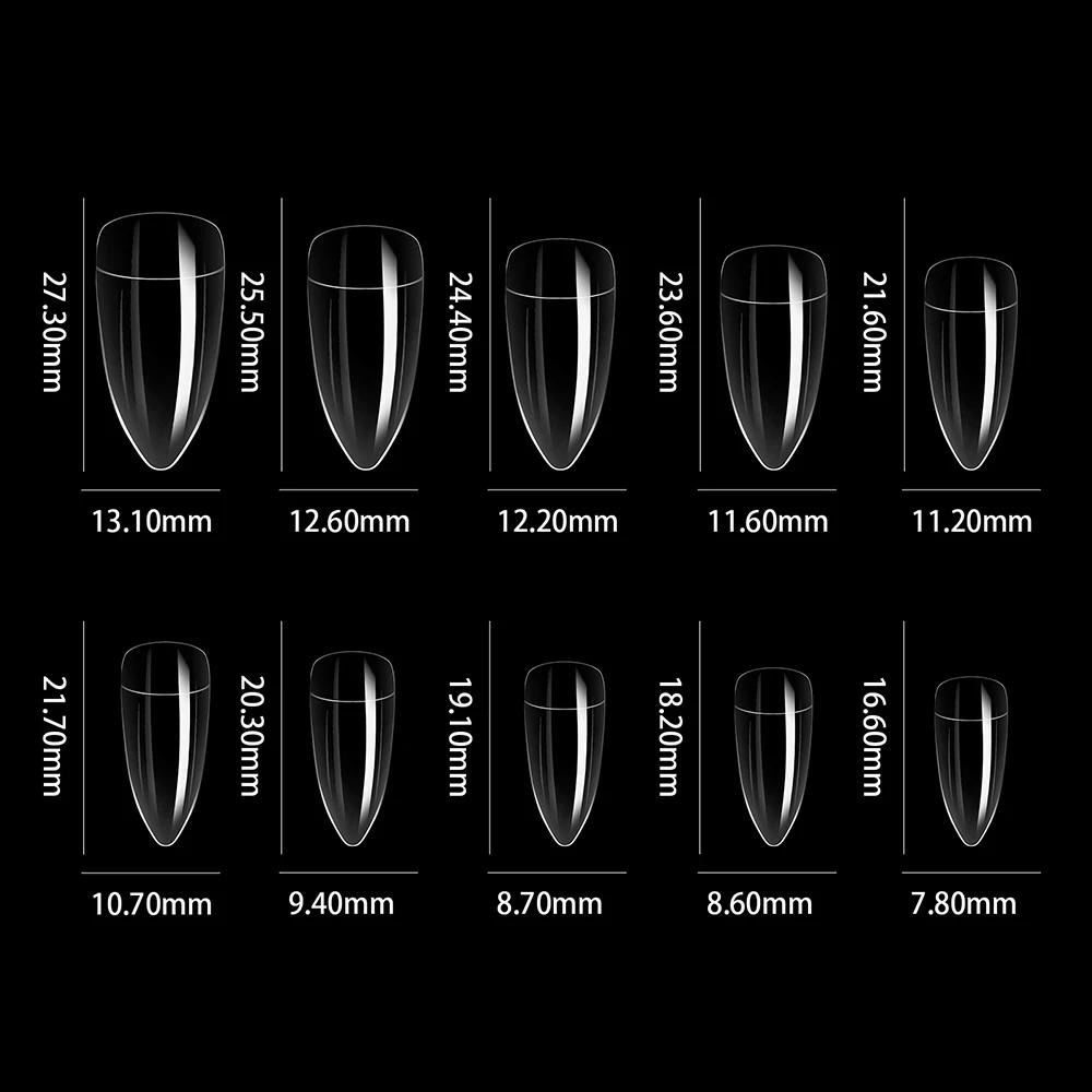 100 Bucăți Vârfuri Unghii Arcuită Șoim Acoperire Completă Gheară de Vultur Curbe Unghii False Extensie Albe/Transparente Unghii False Pentru Manichiură Artă Salon