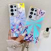 Suitable for Samsung S25 Ultra Electroplating Butterfly S24Plus Colorful Laser A56 Pearl Bracelet Mobile Case