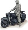 Ardennes Miniatures Scale WWII German Parked Motorcycle Soldier In Winter Gear Resin Kit AR35105 1/35