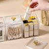 Acrylic Cotton Swab & Makeup Pad Storage Box - Dustproof, Transparent Organizer for Vanity & Cosmetics