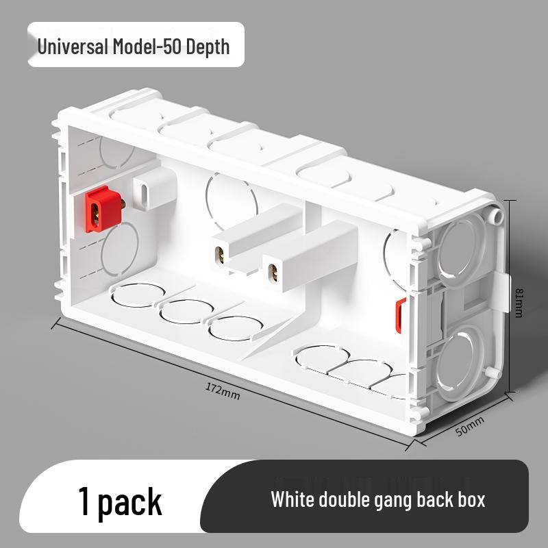 

Double 86 Type Universal PVC Concealed Wiring Box for 2-Gang/3-Gang Switch & Socket Panels