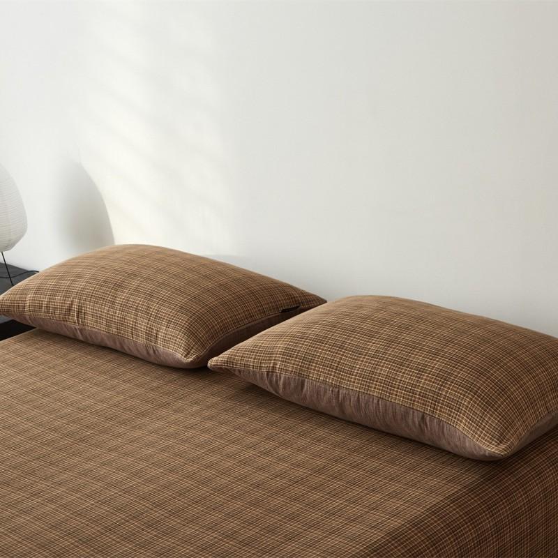 Modern Minimalist Cotton Double Gauze Pillowcases Set Of 2 - 48x74cm 40s Thread Count Woven Jacquard Reactive Dyed