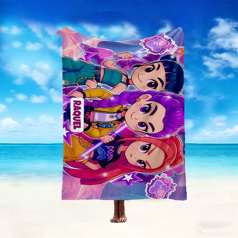 1pc Comfortable Home Print Throw Blanket, Kpop Demon Hunters Blanket For Bed and Sofa Use, Special Present For Family
