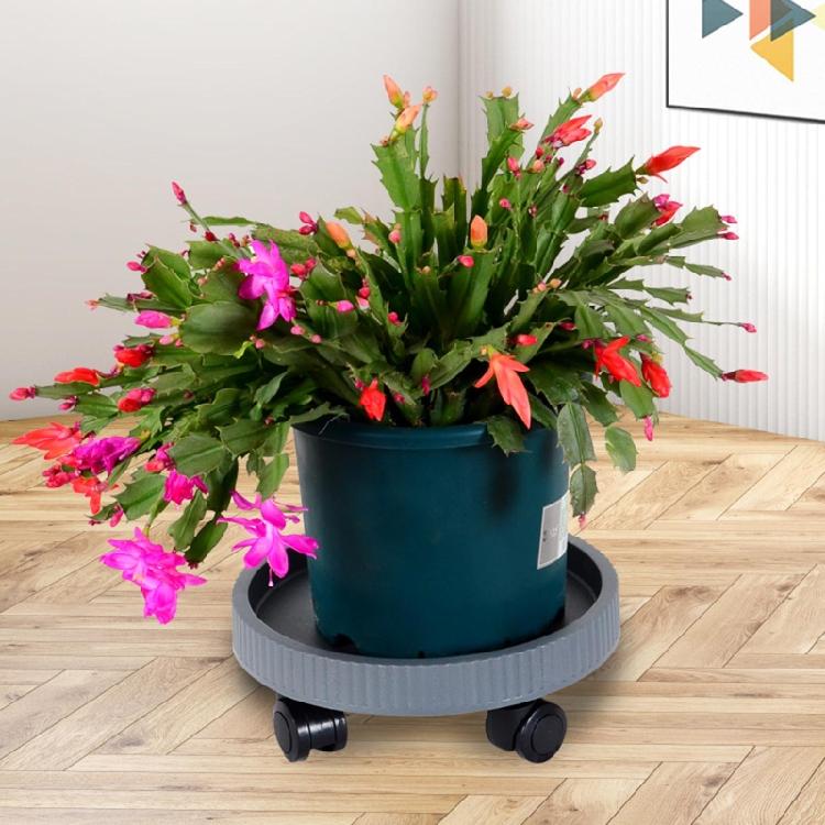 Stable Flower Pot Holder with Rollers for Yard Patio Durable Gardening Supplies