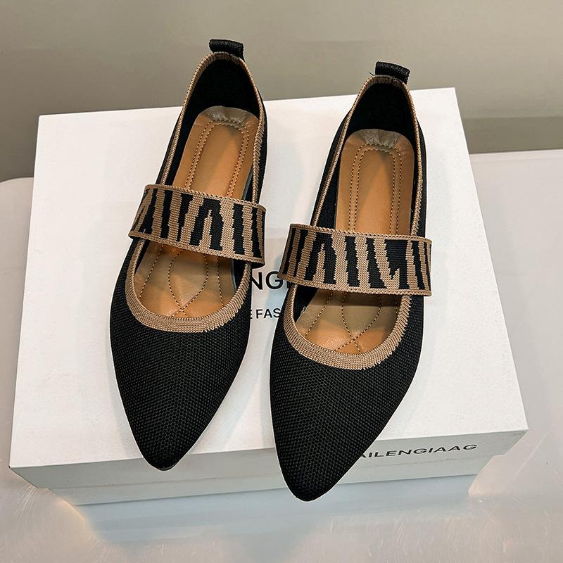 Fashion Women's Flats Casual Shoes New 2024 Fashion Low Heel Barefoot Elegant Woman Sneakers Comfort Pointed Toe Single Shoes Size 43