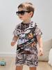 Camouflage Hunting Boys Set Forest Print Sport Short Sleeve Shorts 2-Piece Set Trip Tactical Training Oversize Top Kids Clothing