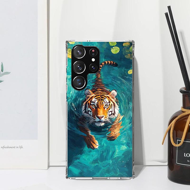 Superior Tiger Pattern Art Phone Case For Samsung Galaxy S26 S25 Edge S24 FE S23 S22 Ultra S21 Plus S20 + Art Fundas Back Cover