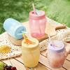 550ml Sippy Tumbler with Straw Coffee Cup Multi-functional Double Drinking Cup  Coffee Juice Milk
