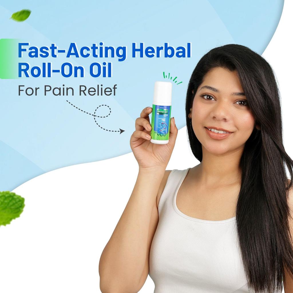 Ortho Aid Ayurvedic Pain Relief Roll-On Oil 50 Ml | Relieves Knee, Joint, Back & Muscle Pain, 100% Natural, Fast-Absorbing, Non-Greasy Formula 15