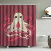 Charming Octopus Print Shower Curtain For Bathroom Decor Modern Design Waterproof Fabric Shower Panels Set In Pink Color 3D Prin