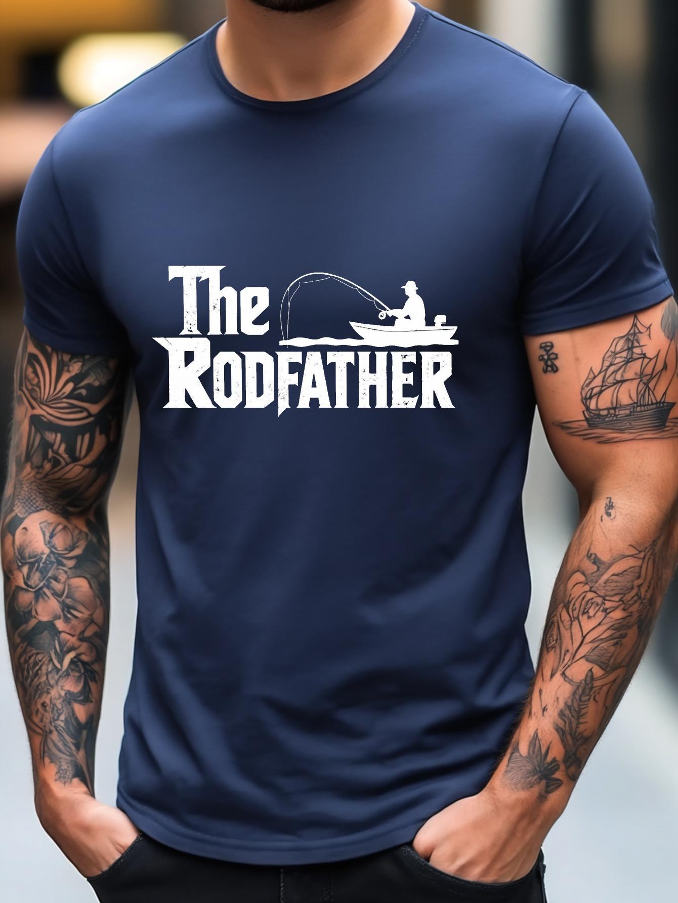 611 Cotton Blend T-shirt -  The Rodfather  Fishing Graphic Print XXL