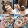 Girls Elegant Pearl Hair Band Ties Rope Crystal Hairband Ponytail Holder