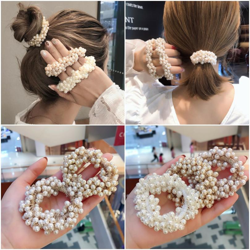

Elegant Headwear Hair Band Hairband Pearl Rope Hair Ring