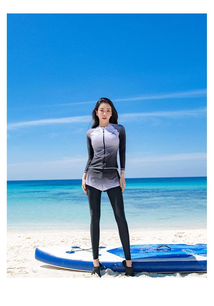 Matching Men's & Women's Sun Protection Split Long Sleeve Wetsuit - Snorkeling & Surfing Suit