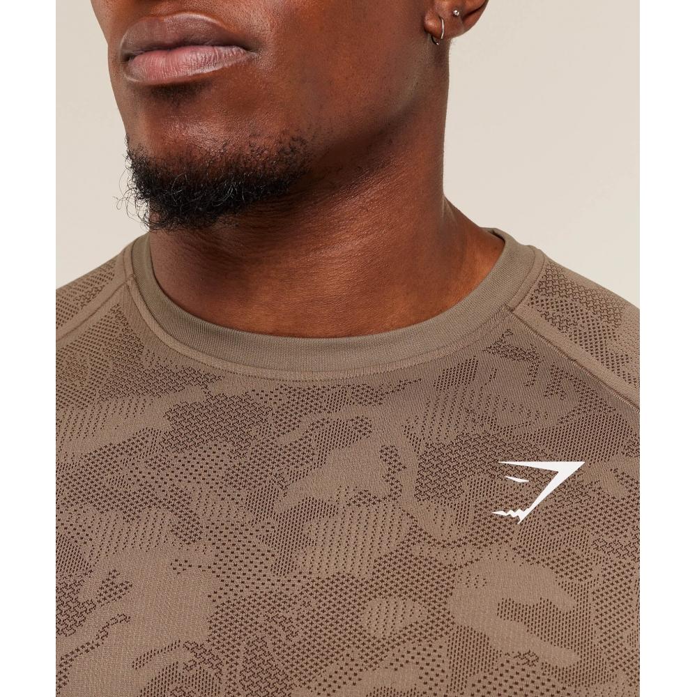 Gymshark Geo Seamless T shirT lifesTyle Brown    Archive Brown A5a2d Ndgn