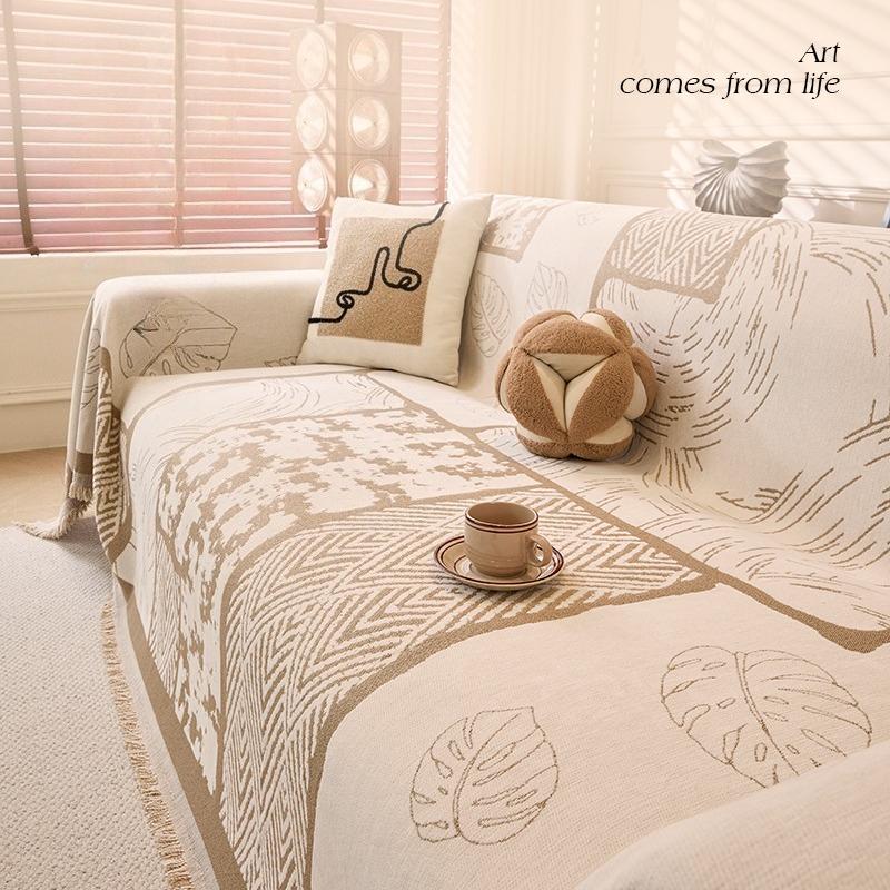 Simple Chenille Sofa Cover Universal In All Seasons Anti-Cat Scratching Sofa Towel A Whole Full Cover Blanket  And Easy To Clean