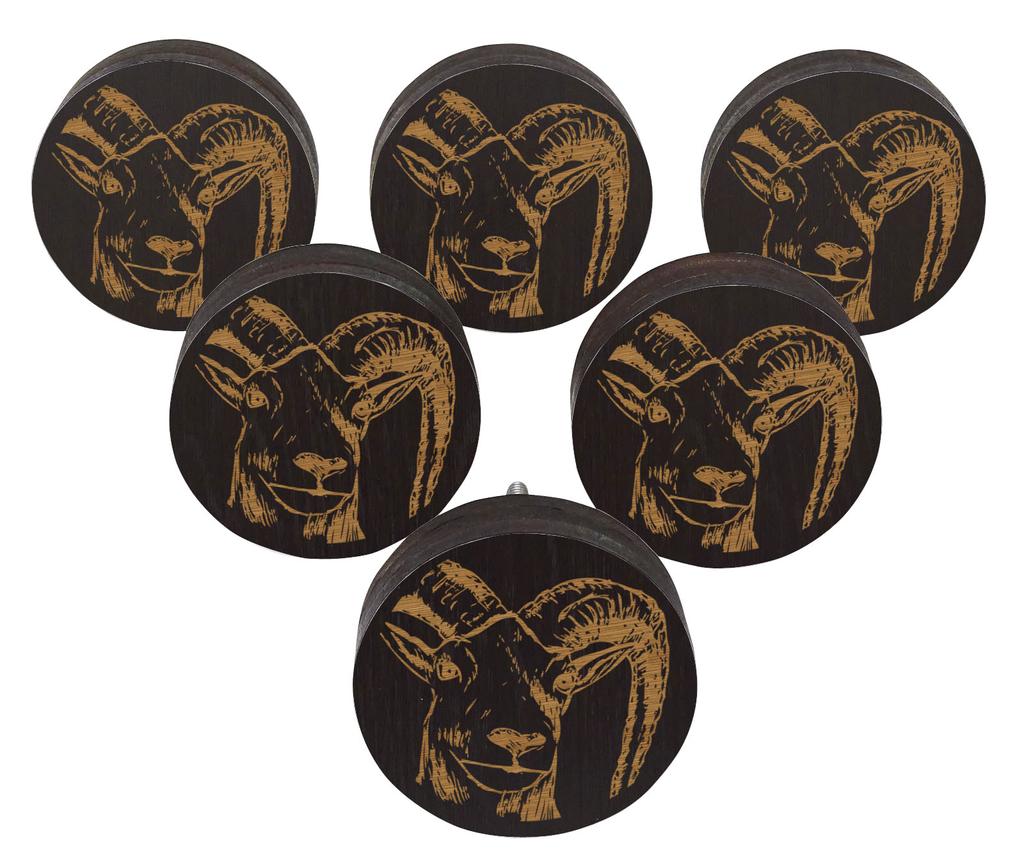 IBA Indianbeautifulart Brown Engraved Knobs Furniture Knobs Cabinet Drawer Pull Pack