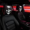 Removable Headrest Cover Ghost Face Car Covers Scary Seat Adjustable Protector Universal Stretchy Accessory for Most Cars