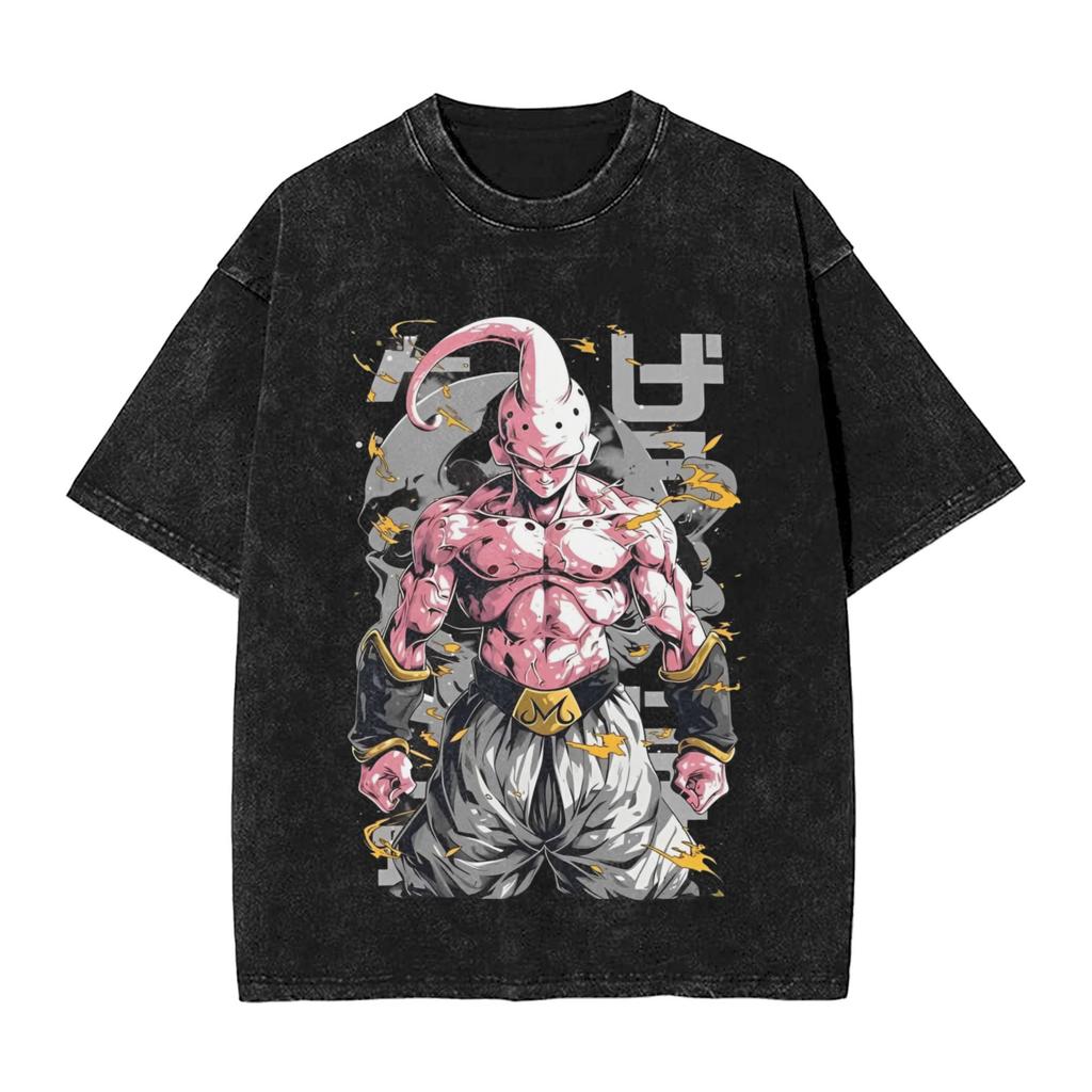 New Anime Dragon Ball Z Printed Tshirt Mens and Womens Washed Tshirt High Quality Vintage Cotton Tshirt Harajuku Tops