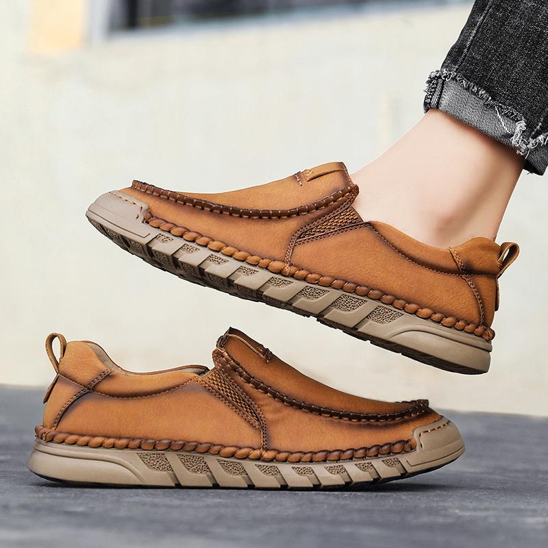 38-46 Ručně vyráběné kožené boty Ležérní pánské boty Pohodlné boty z hovězí kůže Pánské mokasíny Mokasíny Nástrojové boty