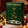 Aircraft Calendar Advent 24 Day Christmas Countdown Calendar With 24 2D Flat Warbirds Pendant Acrylic Decorative Charm Xmas Gift