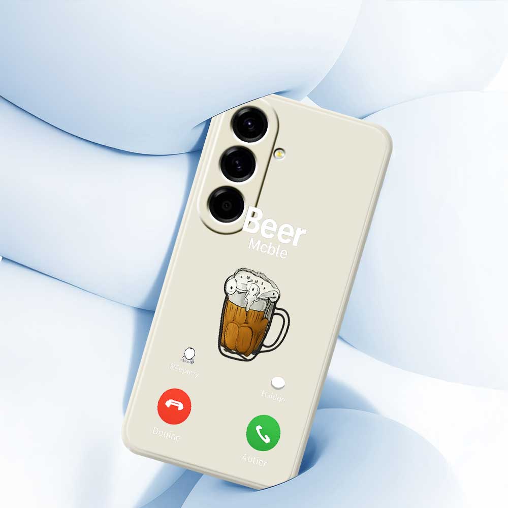 For Samsung Galaxy A56 5G Case Beer Pattern Printing Straight Edge TPU Phone Back Cover