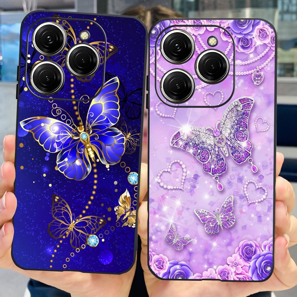 For Tecno Spark 20 Pro Casing KJ6 Luxury Candy Painted Cover Soft Silicone Case For Tecno Spark 20 Spark20 Pro Housing Funda
