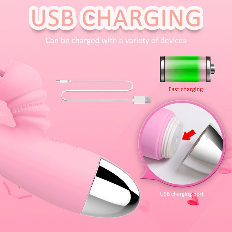 2 In 1 Licking Machine Vibrator For Women Clitoris Stimulator G-Spot Powerful Vibro Dildo Wand Female Clit Sucker Adult Sex Toys