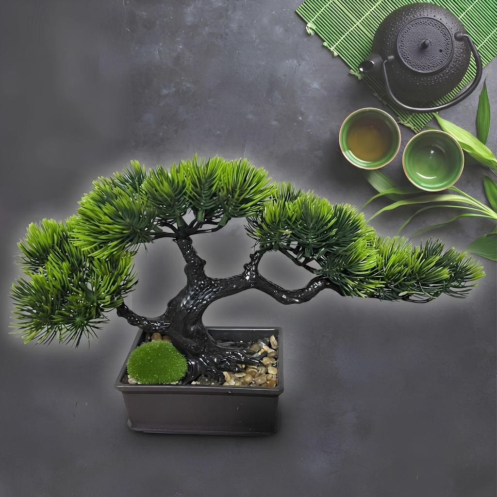 Leap Raupe Bonsai Artificial Tabletop Mini Set of 2 Plants, Bonsai,