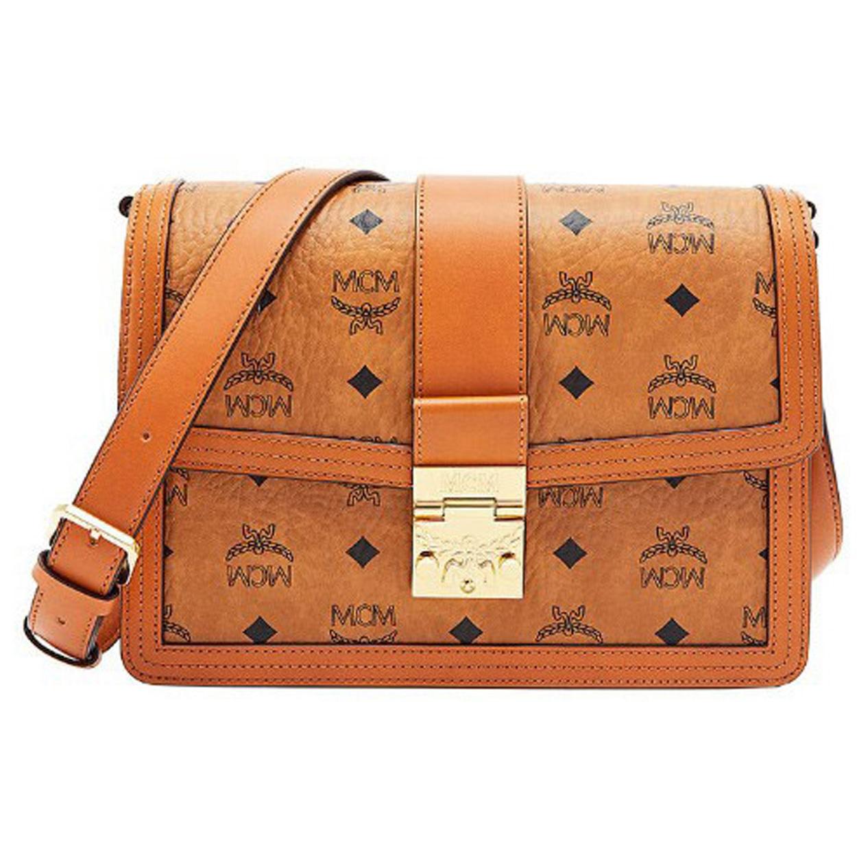 

New MCM Visetos Coated Canvas Messenger Bag, Crossbody Bag, Shoulder Bag Medium Women s Brown Cognac MWSCSXT02CO001 24.6*8.1*18.0CM