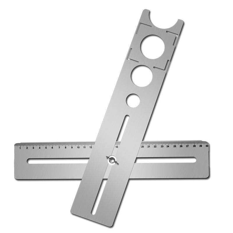 Adjustable Multifunctional Tile Hole Punch and Positioning Ruler